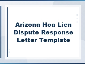 Arizona Hoa Lien Dispute Response Template