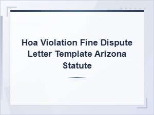 Arizona Hoa Fine Dispute Letter Template